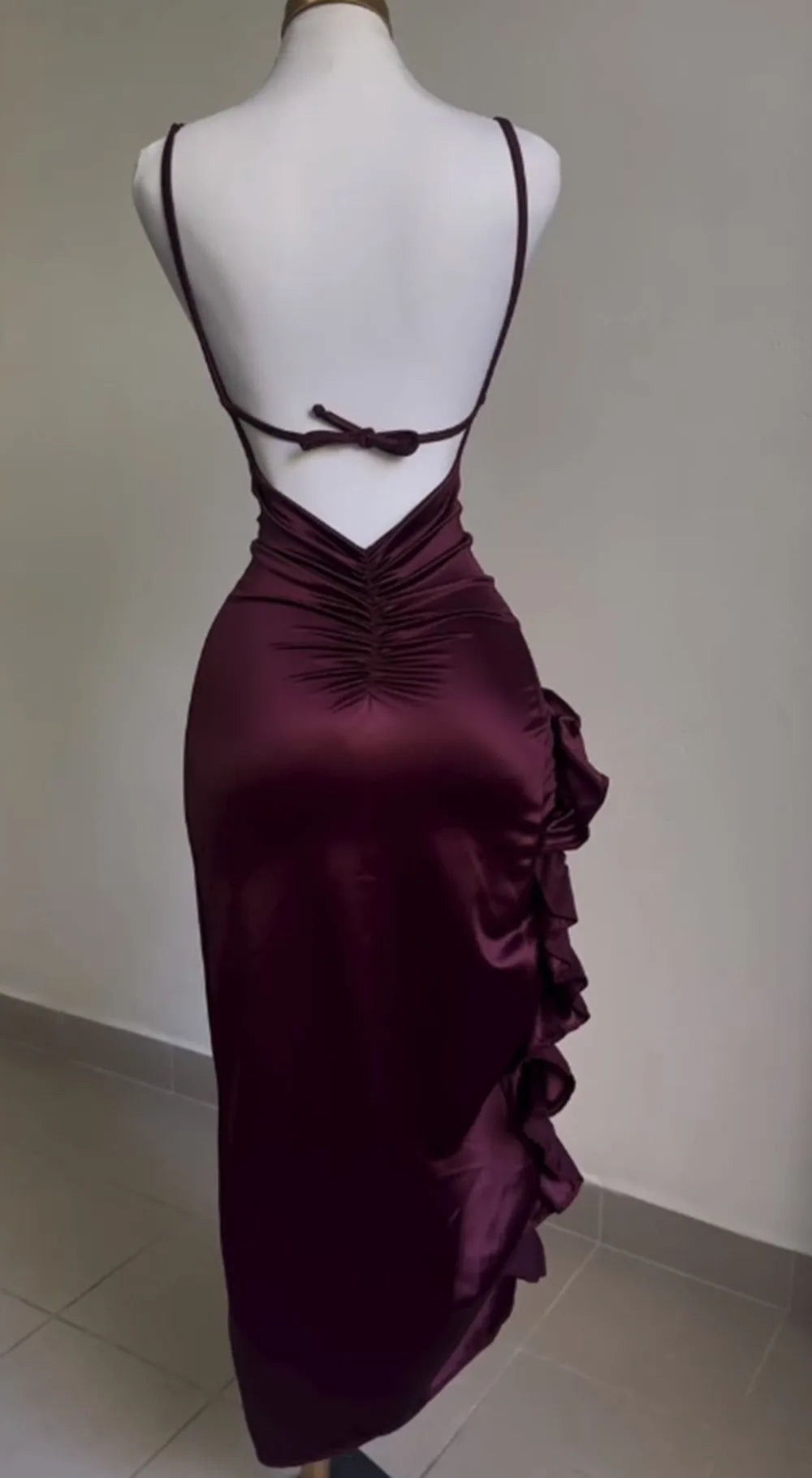 BURGUNDY LONG DRESS - WINE RED